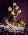 Irises Pears realismo bodegón